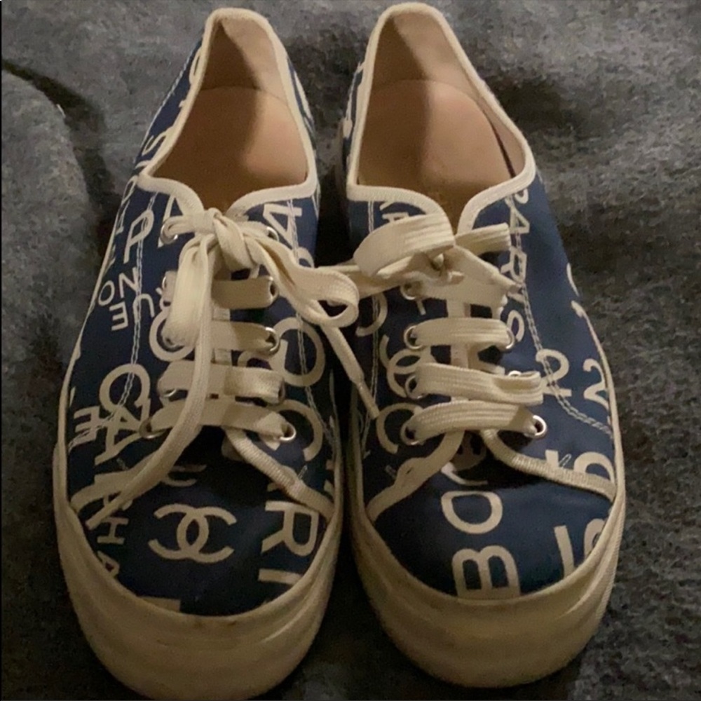 100% authentic Chanel canvas shoes